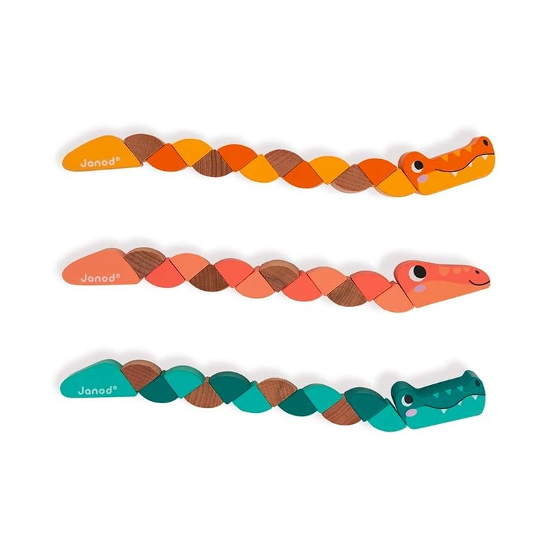 Articulated Wooden Crocodiles & Snakes