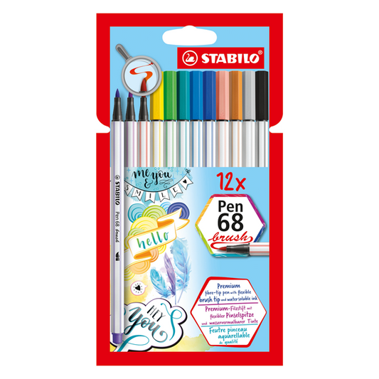 Stabilo 12 Fibre-Tip Brush Pens