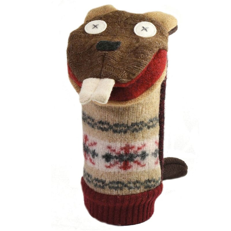 Cate and Levi Beaver Wool Puppet