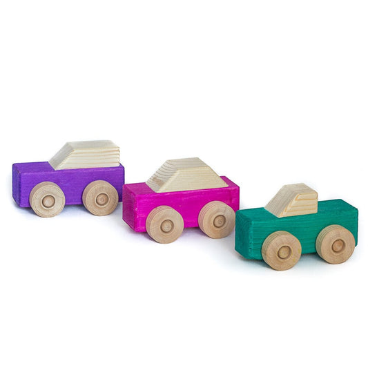 Cherry Tree Lane Toys Set of 3 Wooden Cars & Truck Set