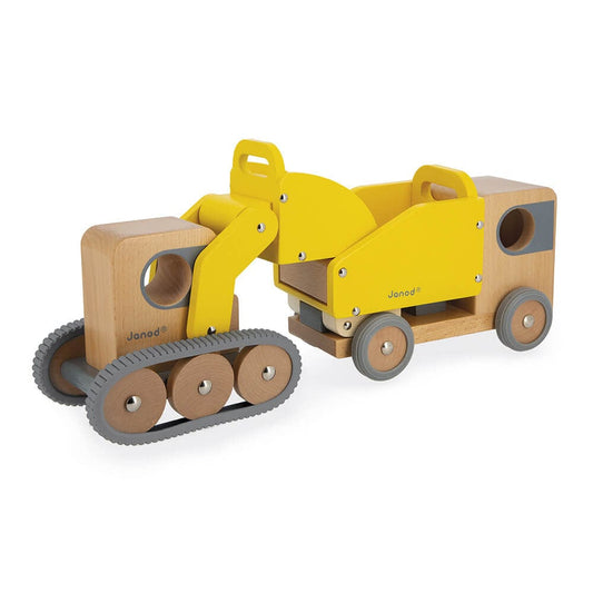 Janod Toys Bolid Dump Truck & Bulldozer