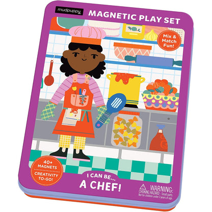 Mud Puppy Chef I Can Be Anything! Magnetic Tin Play Set